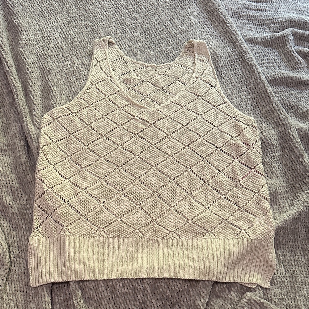 Elegant Cream Knit Tank Top